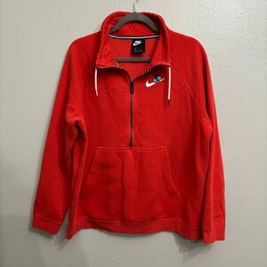 Women's Nike Sweatshirt Red Coral Graphic Floral Logo